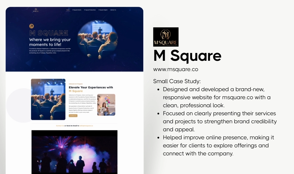 Best Event company website designer udaipur