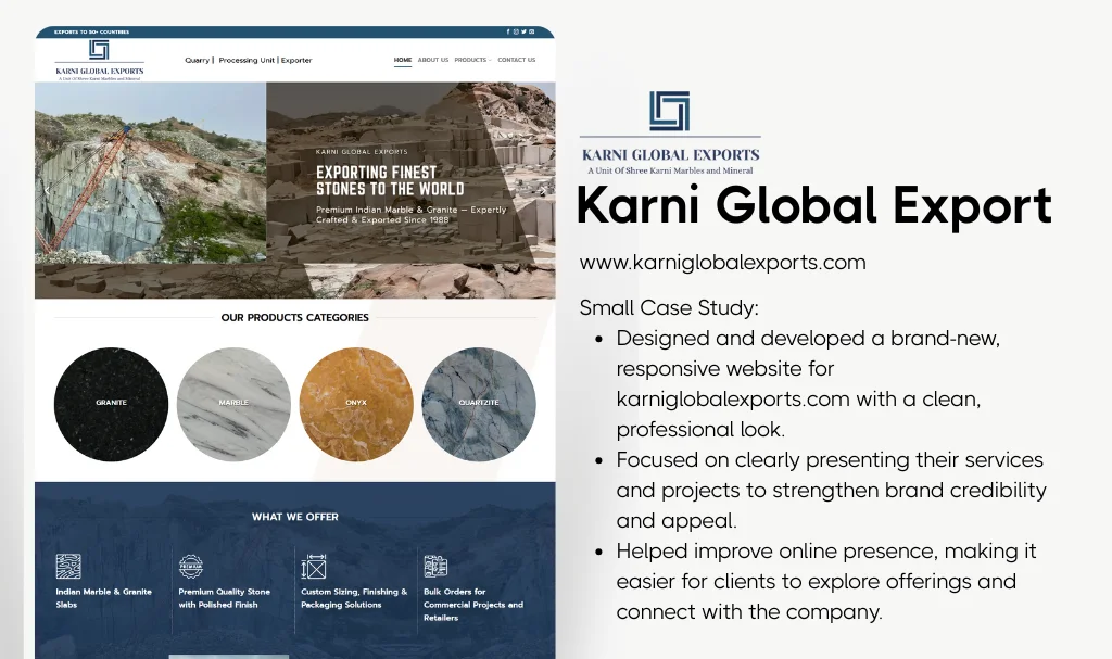 Best Stone Export Website Designer